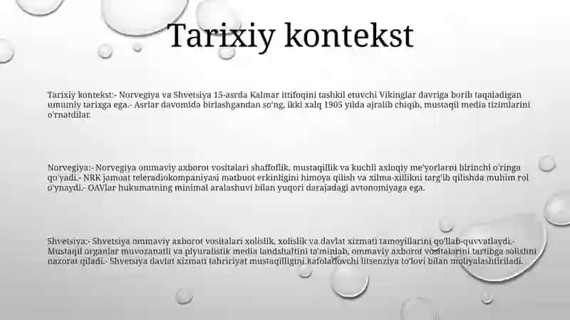 Norvegiya, Shivetsiyada Mediata'Limning OʻZiga Xosligi 2