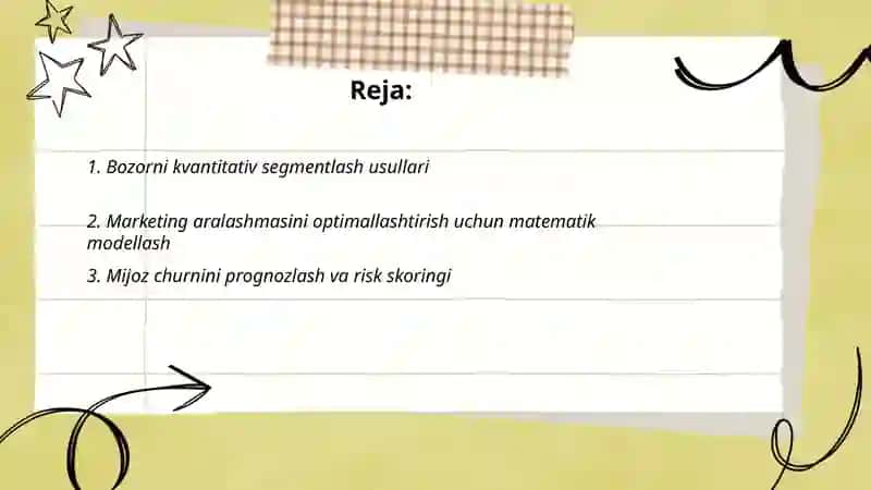 MIQDORIY USULLAR BEZNIS MARKITING 2
