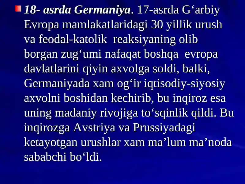 18-asr GERMANIYA SAN’ATI 2