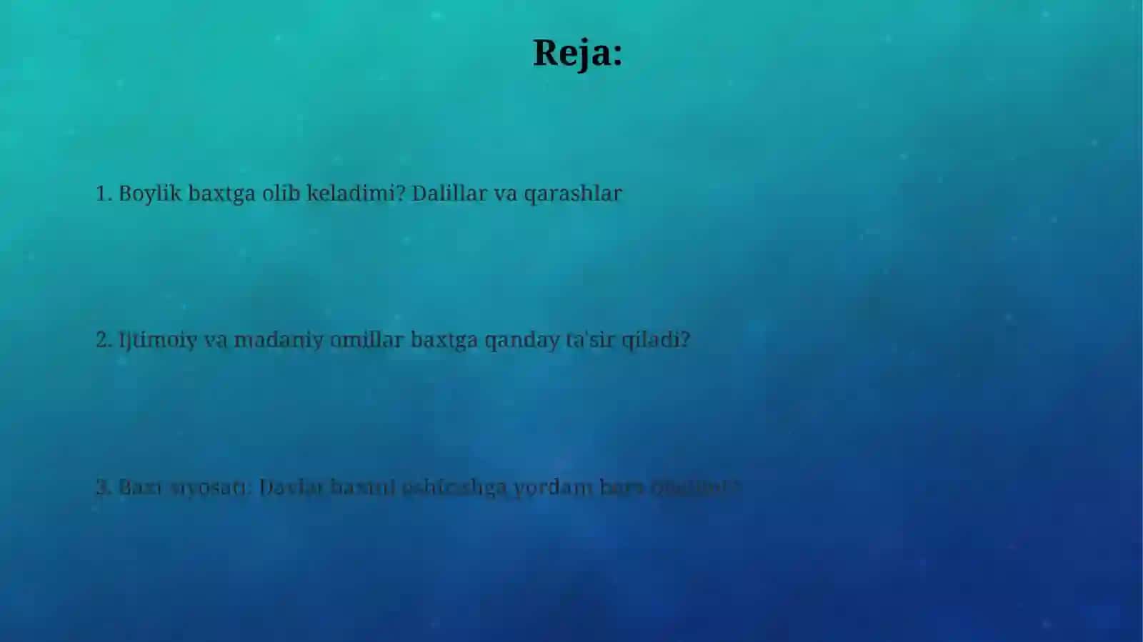 Boy davlat - baxtli davlatmi 2