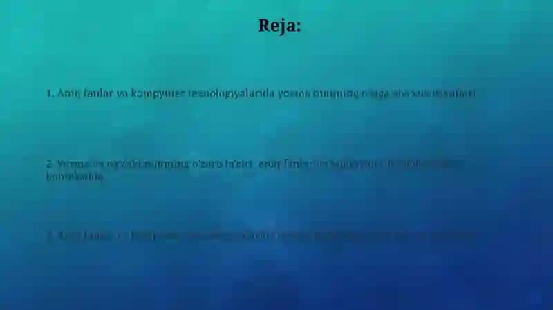Aniq fanlar va kompyuter texnologiyalari sohalarida yozma va oĝzaki nutqning öziga xosligi 2