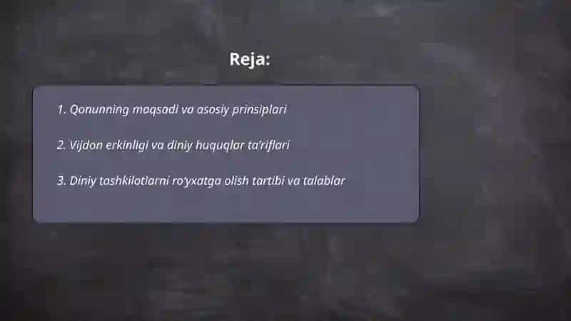 Vijdon erkinligi va diniy tashkilotlar to'g'risida 2