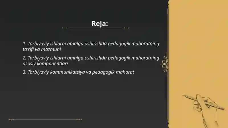 Tarbiyaviy ishlarni amalga oshirishda pedagogik mahoratning oʻrni 2