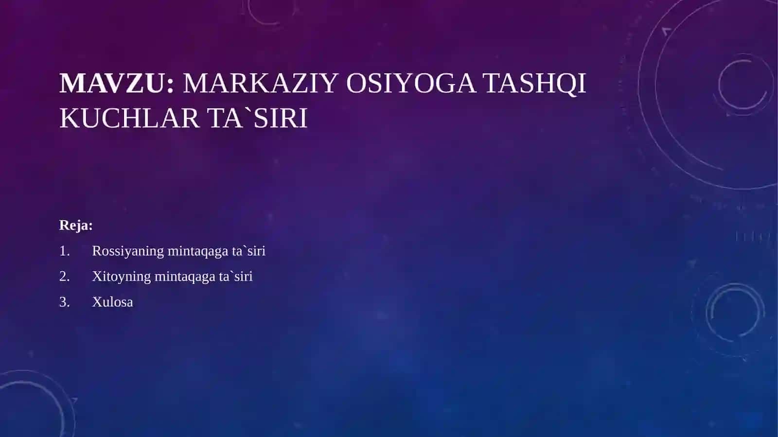 Siyosiy Tahlil fanidan tayyorlangan Mustaqil Ish 2