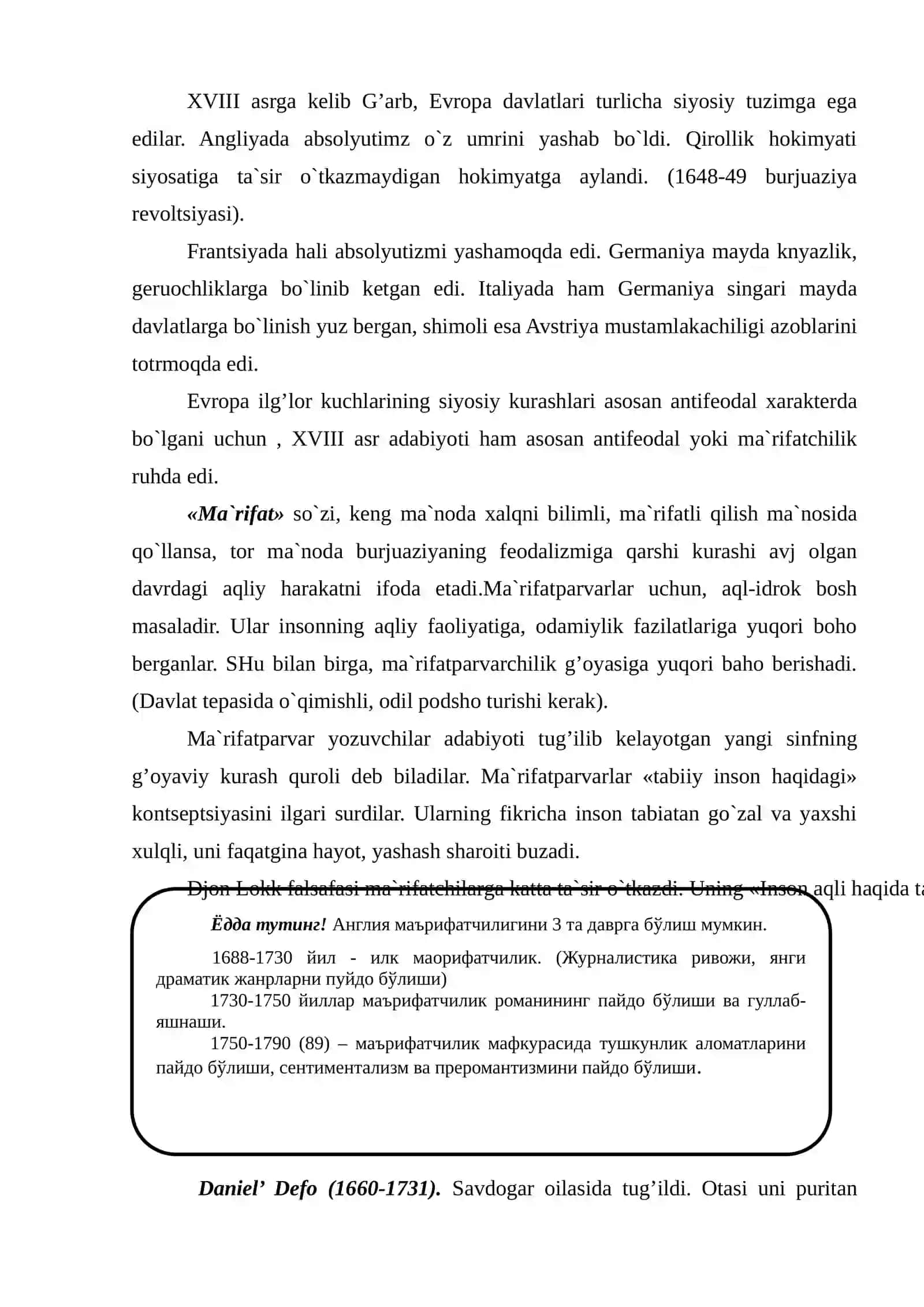 Angliya va Germaniyada ma`rifatchilik adabiyoti 2