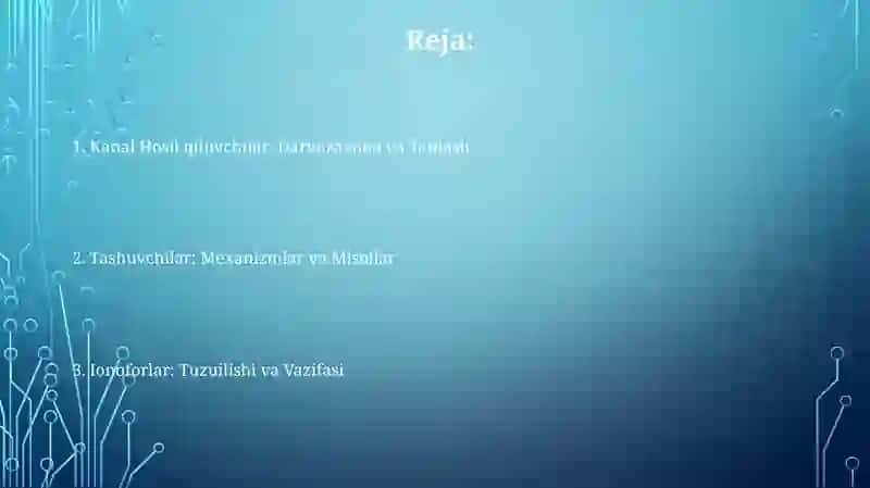 Kanal Hosil qiluvchilar, Darvozaxona va Tanlash 2