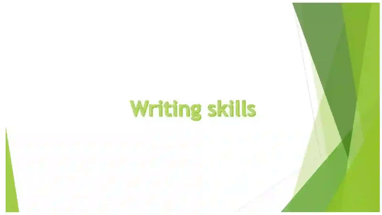 Speaking and writing 2