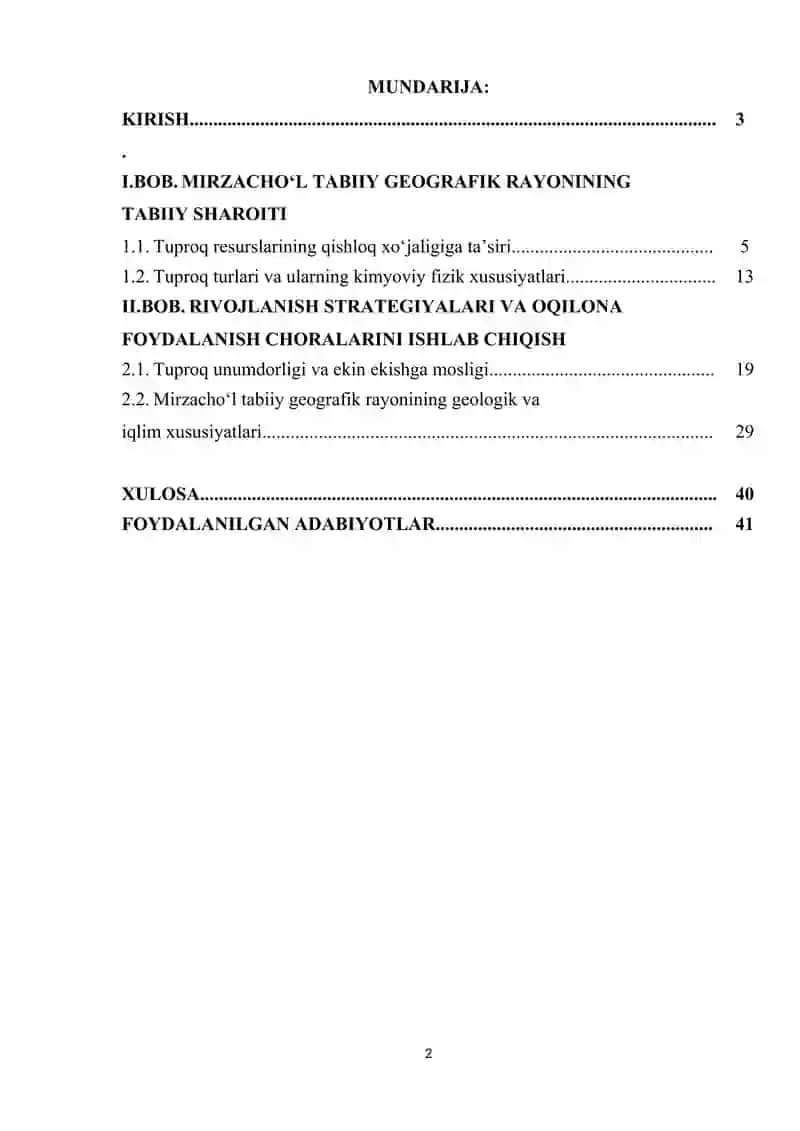 MIRZACHO'L TABIIY GEOGRAFIK RAYONINING TUPROQ RESURSLARI VA ULARDAN OQILONA FOYDALANISH MUAMMOLARI 2