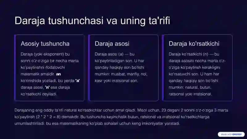 daraja va uning hosilalari 2