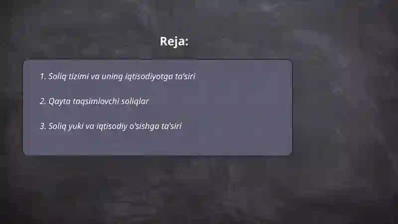 Soliqlar vositasida iqtisodiyotni tartibga solish yo'nalishlari 2
