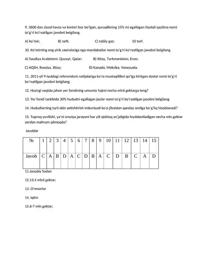 Geografiya 9-sinf 1-chorak 2