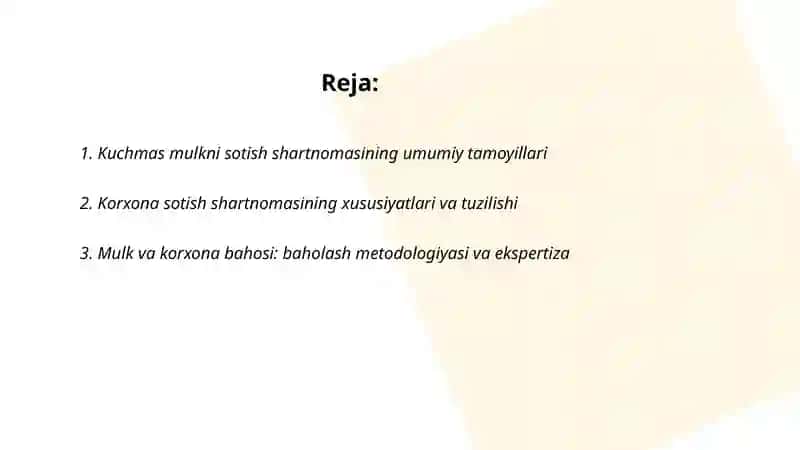 Kuchmas mulkni sotish va korxonani sotish shartnomalari 2