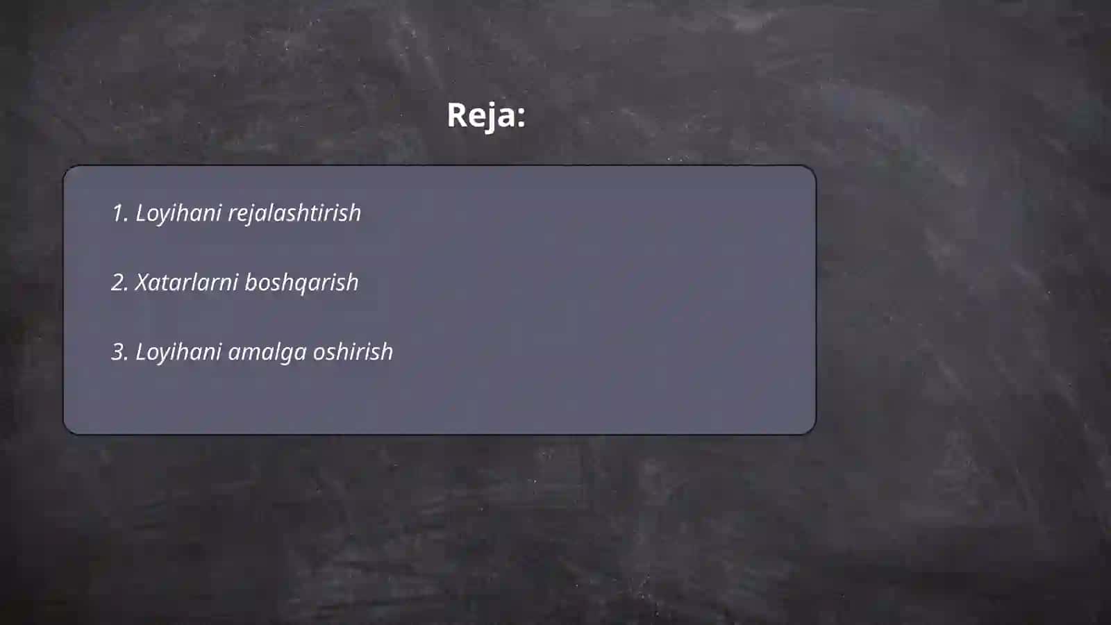 Loyihani boshqarish 2