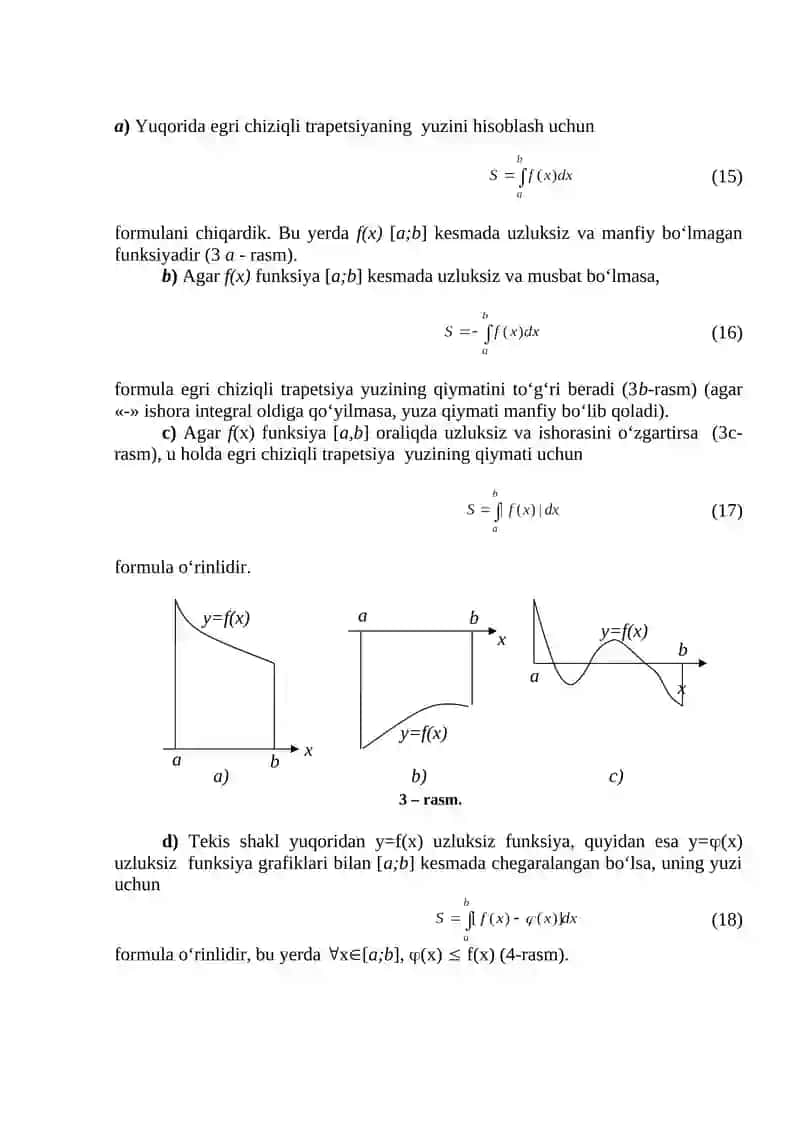 Aniq integralning geometriyaga tatbiqlari 2