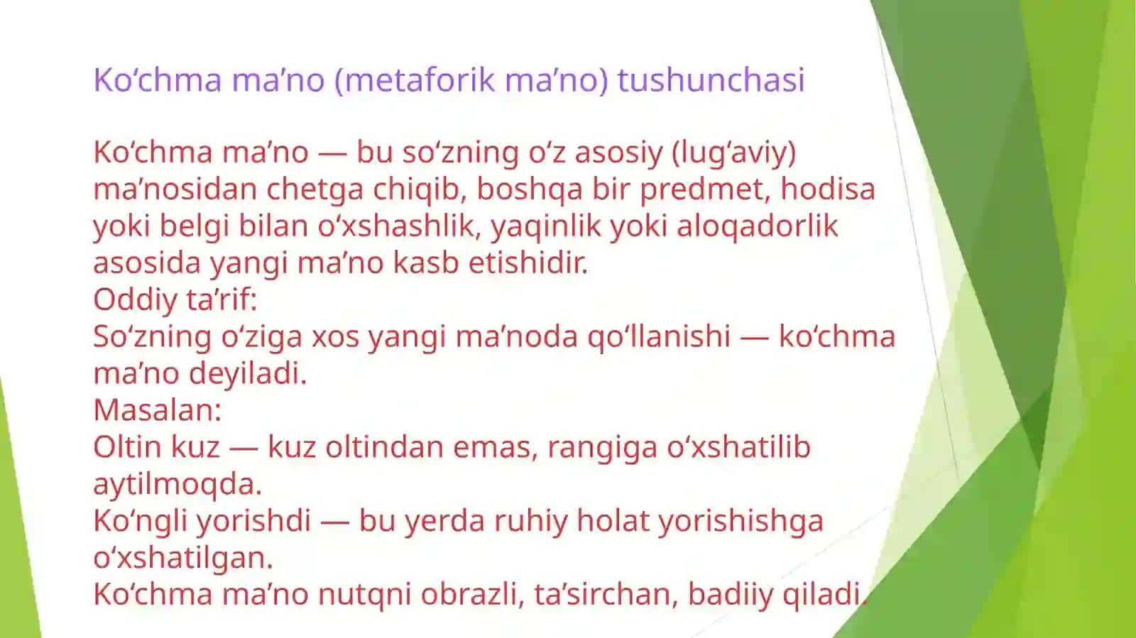 O'quvchi nutqini boyitishda ko'chma ma'noning ahamiyati 2