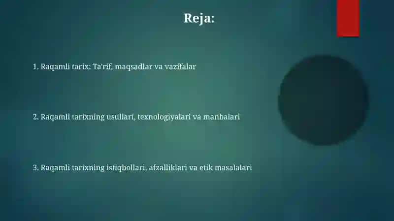 Raqamli tarix fanining maqsadi va vazifalari 2
