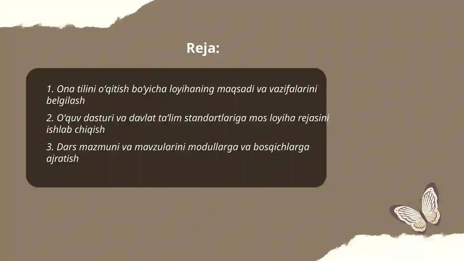 Ona tilini oʻqitishga oid sinflar tizimida loyiha tayyorlash 2