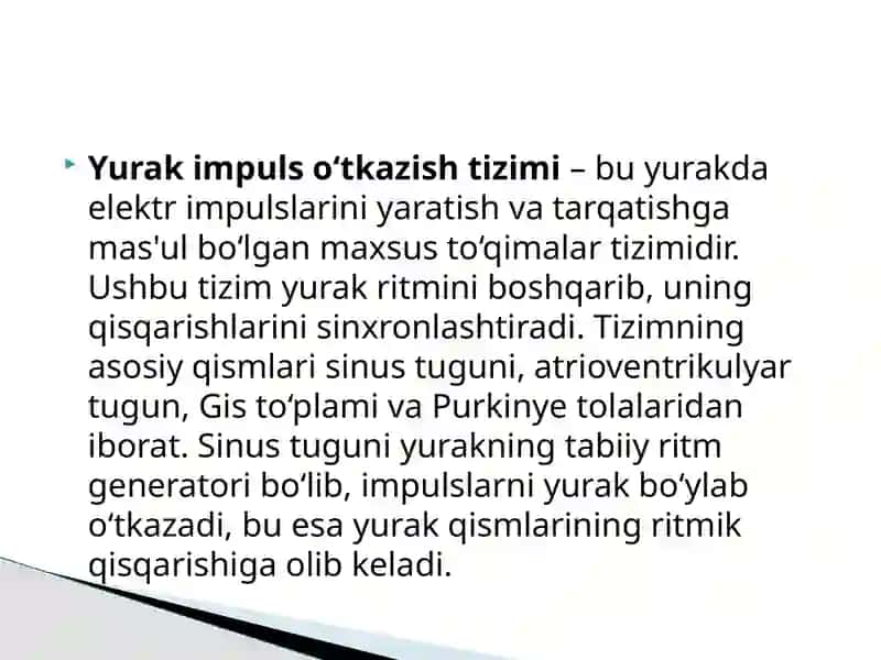 Yurak impuls o‘tkazish tizimi 2