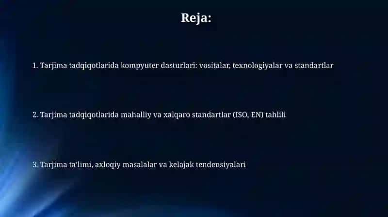 Tarjimashunoslikda kompyuter dasturlari va tarjimashunoslikdagi mahalliy va xalqaro standardlar 2