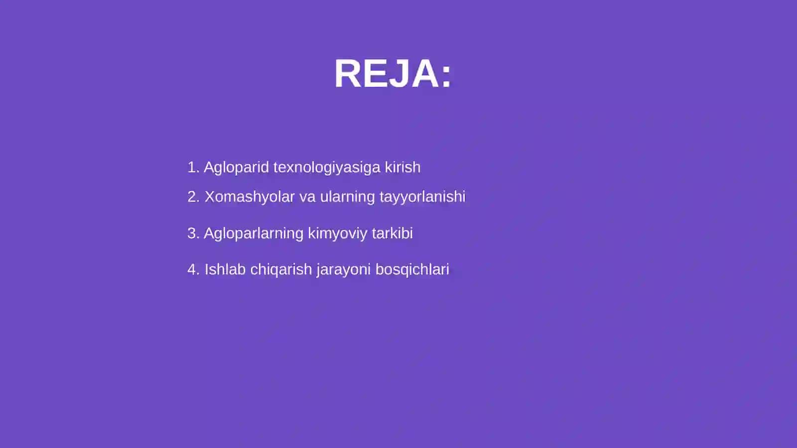 Agloparid ishlab chiqarish texnologiyasi 2