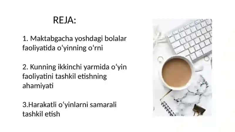 Kunning ikkinchi yarmida o’yin faoliyatini samarali tashkil etish yo’llari 2