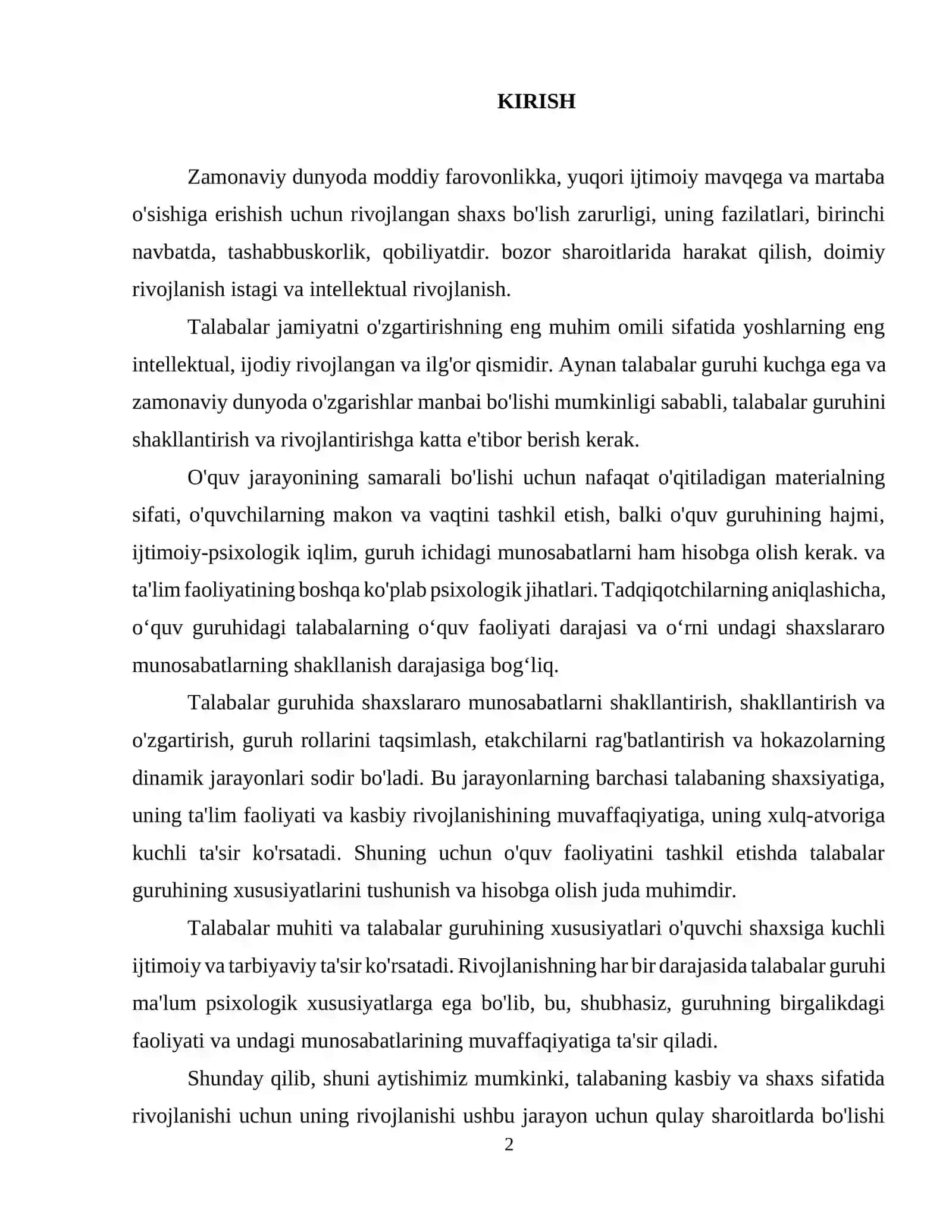 Kichik Guruh Tushunchasi va Rivojlanishi 2