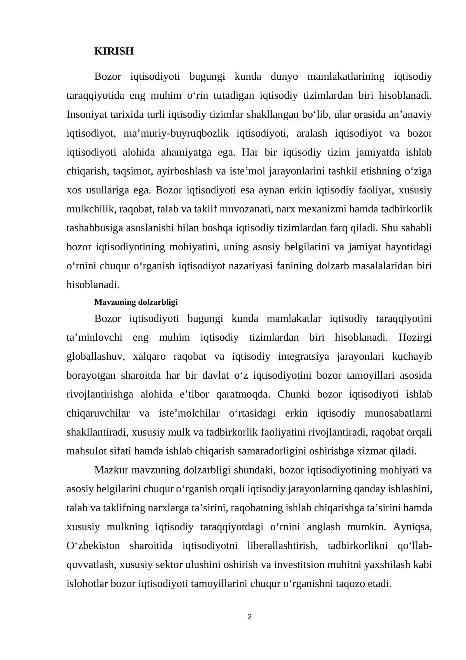 Bozor iqtisodiyoti 2