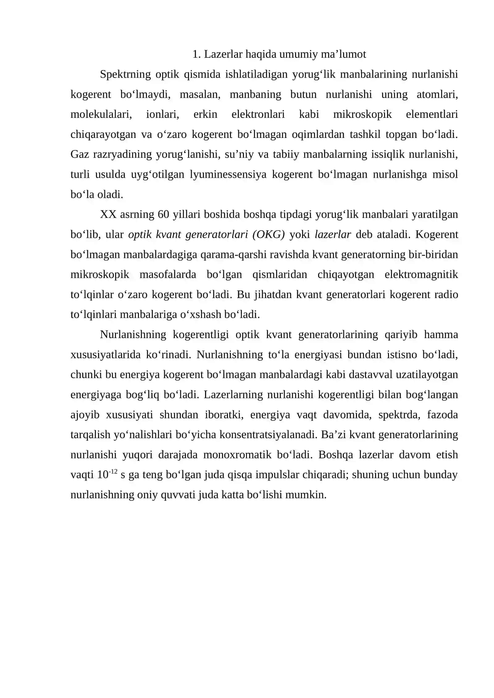 Lazerlar haqida Tushuncha 2