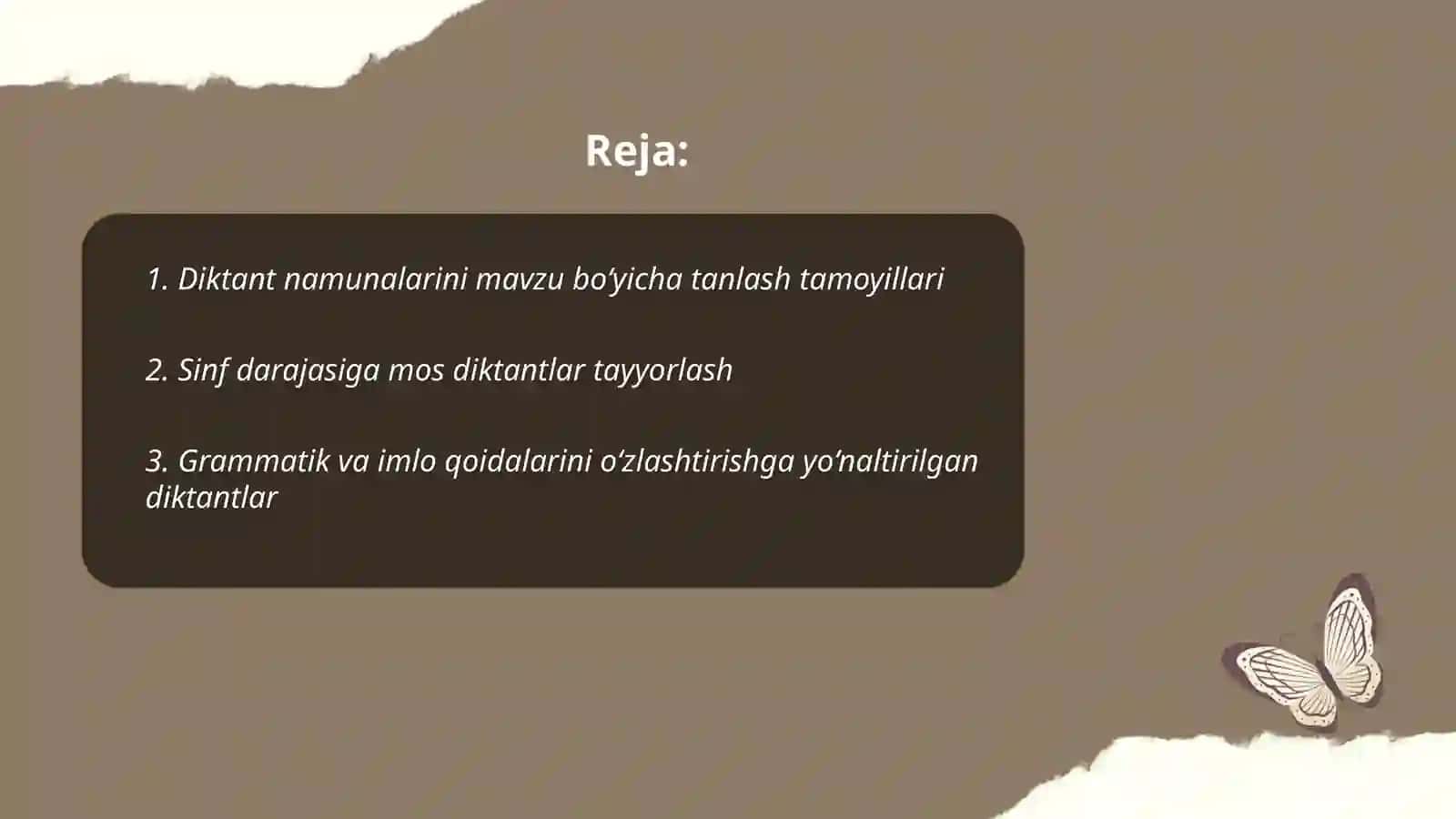 Diktant namunalarini tayyorlash 2