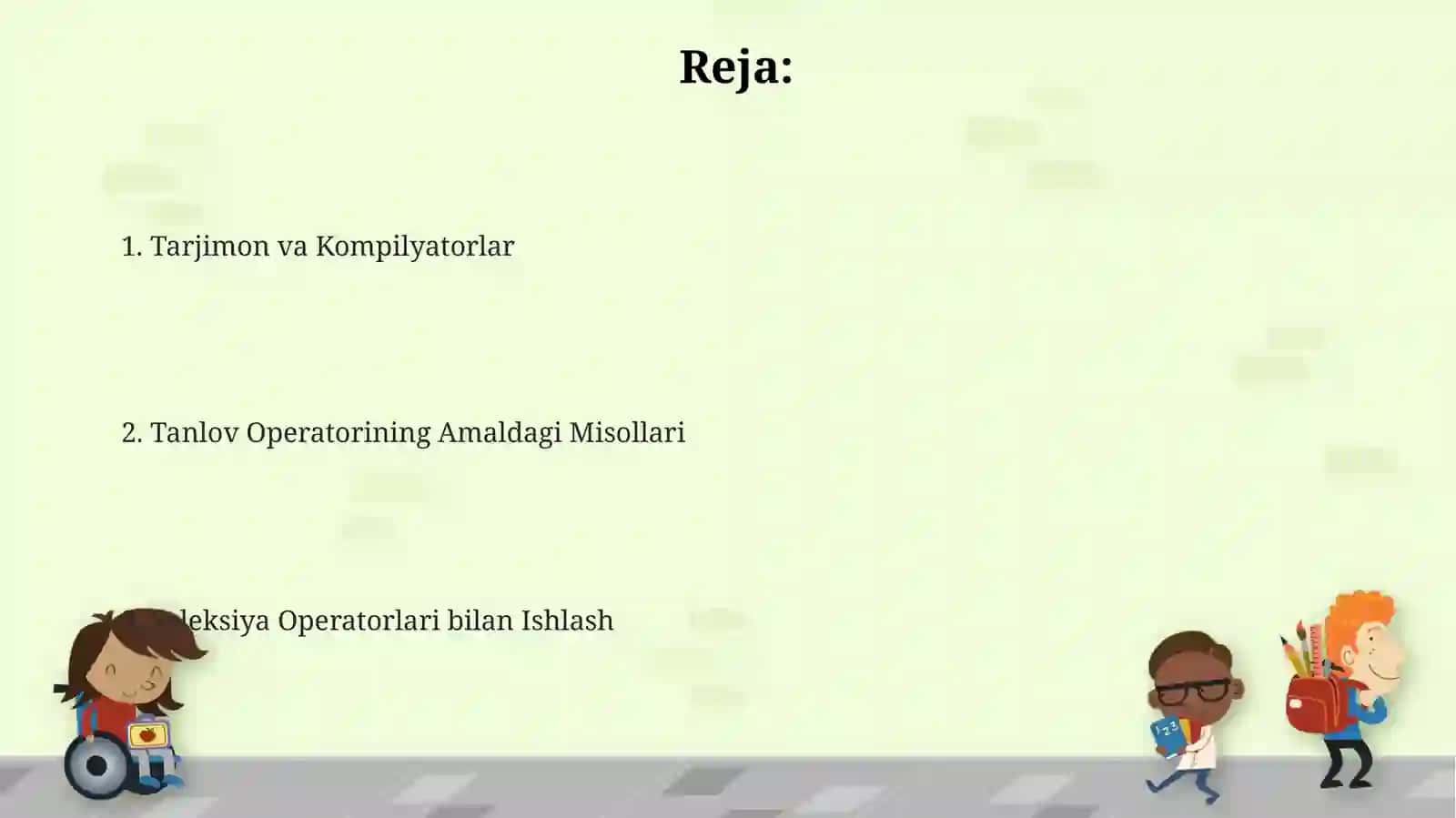 Interpretatorlarvakompilyatorlar.Tanlashoperatoribilanishlash 2
