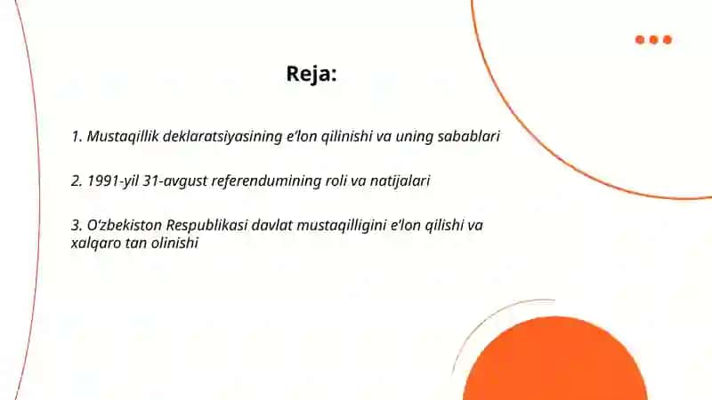 Mustaqil Oʻzbekiston Respublikasi tashkil topishi va uning tarixiy ahamiyati 2