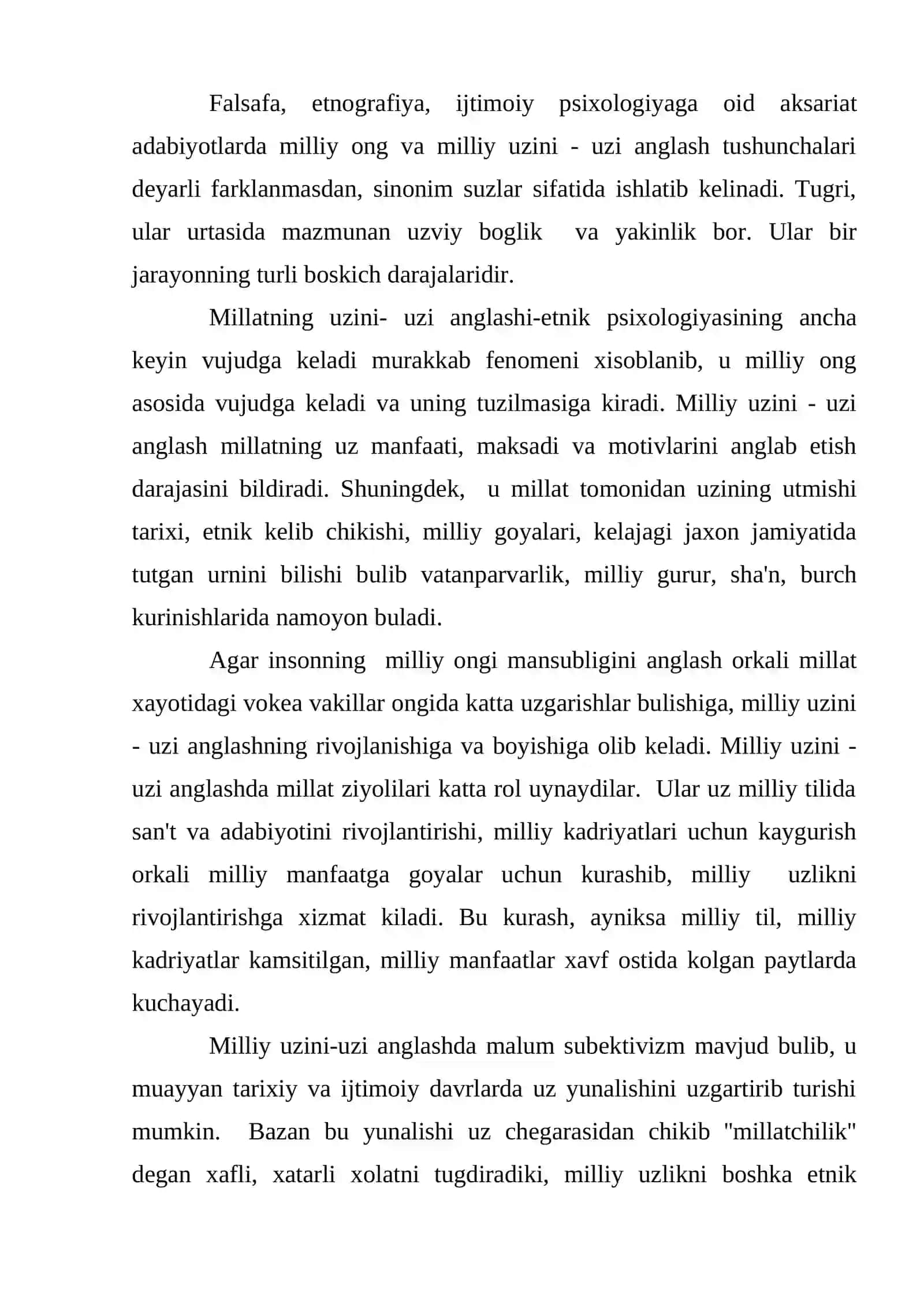 Milliy ong va milliy o`zini- o`zi anglash 2