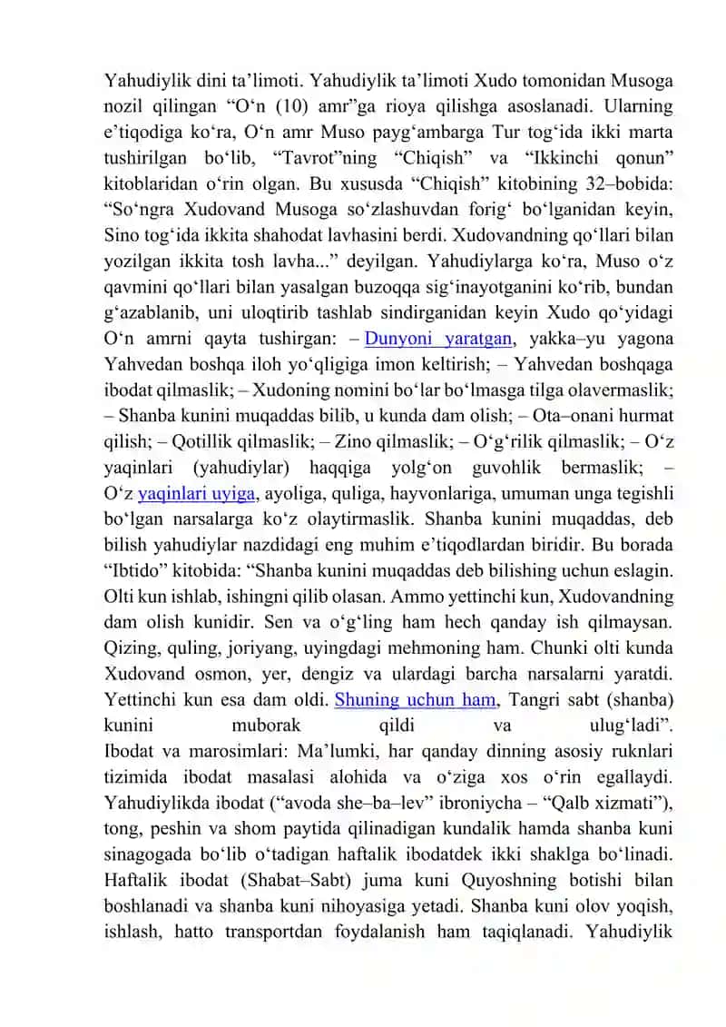 YAHUDIYLIK TALIMOTI ANANA VA MAROSIMLARI 2