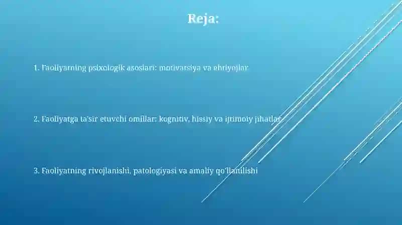 Faoliyatning psixologik talqini 2