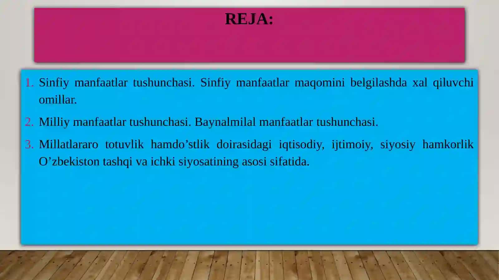Sinfiy, milliy va baynalmilal manfaatlar 2