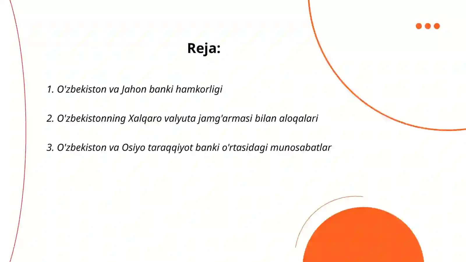 O'zbekistonning xalqaro moliya inistitutlari hamkorlik aloqalari 2
