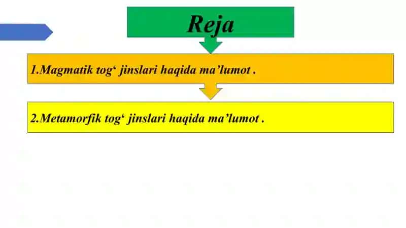 og‘ jinslari. Magmatik va metamorfik tog‘ jinslari 2