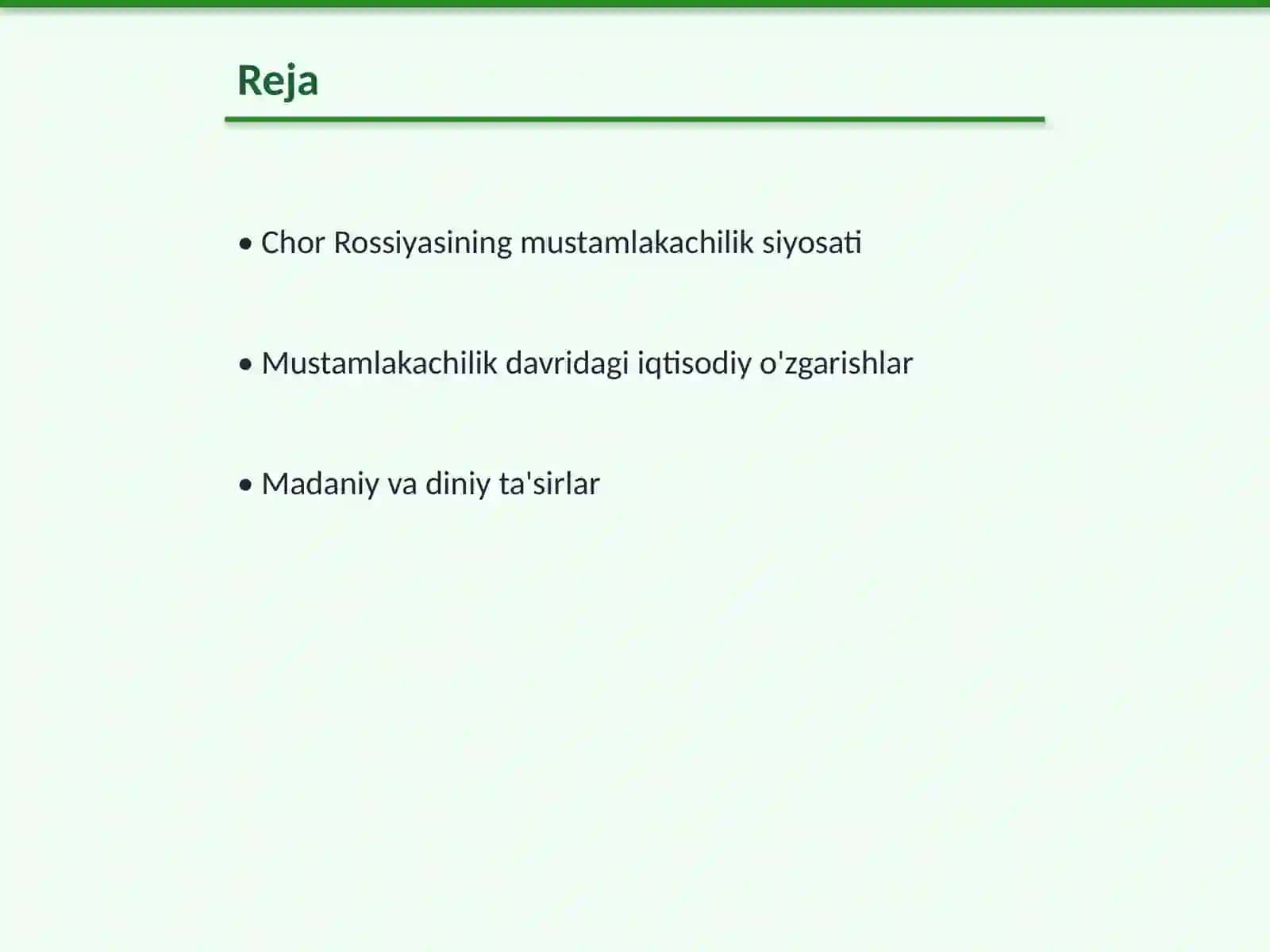 Chor Rossiyasi mustamlakachiligi davri manbalari Tarix fanidan 2