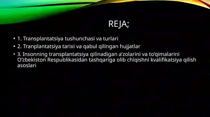 Transplantatsiya Tarixi va Qabul Qilingan Hujjatlar 2