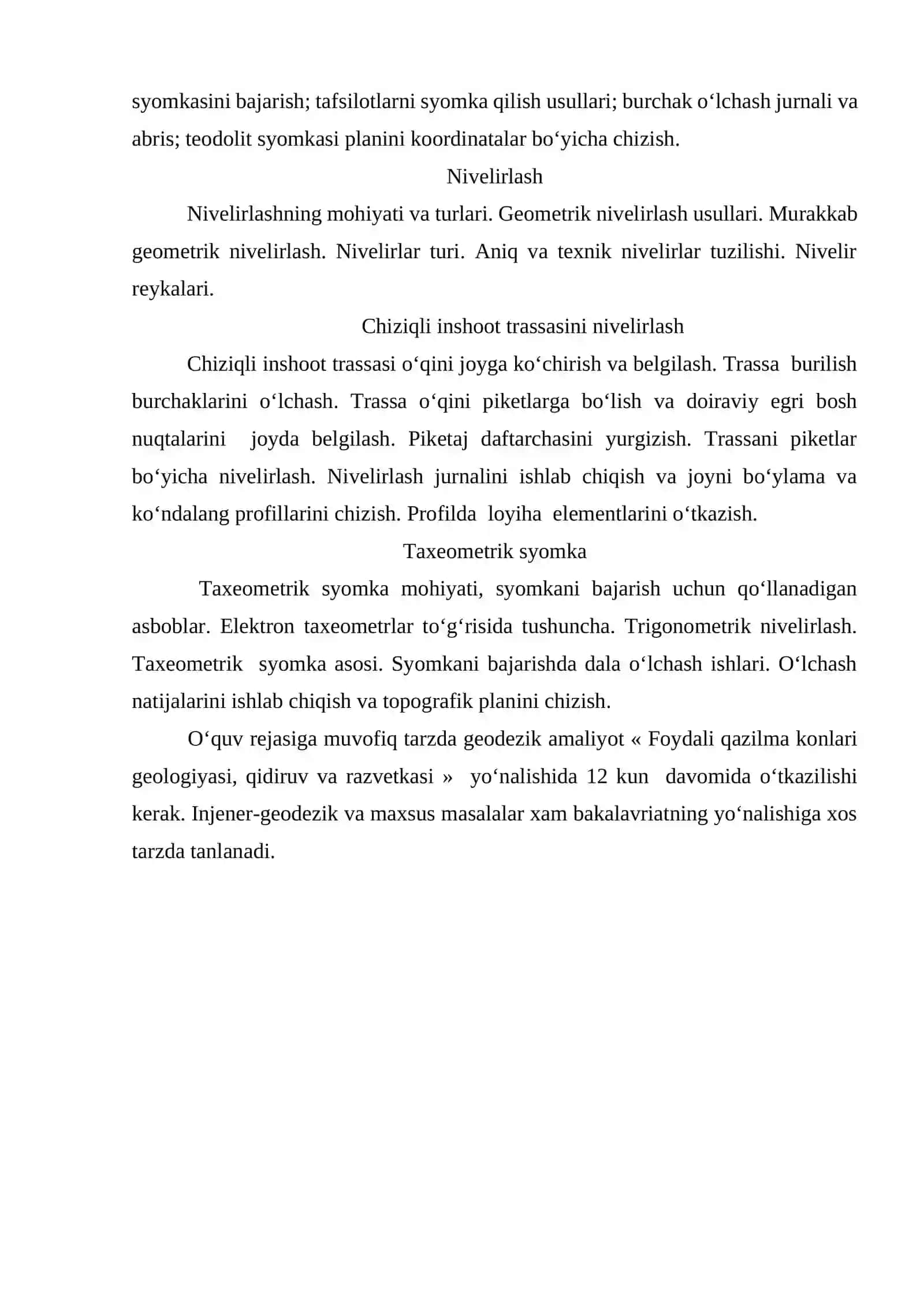Geodeziya-2 malakaviy amaliyot 2