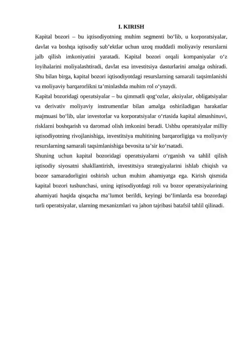 MOLIYA BOZORLARINI RIVOJLANTIRISHNING ASOSIY JAHON TENDENSIYALARI 2