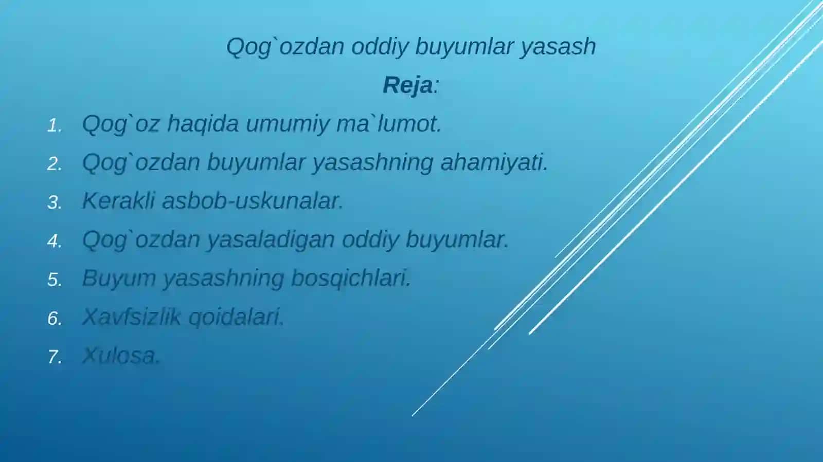 Qog'ozdan Buyumlar 2
