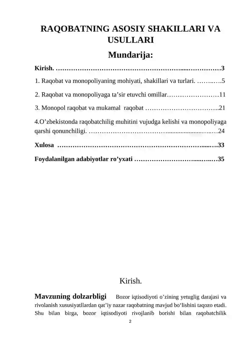 RAQOBATNING ASOSIY SHAKILLARI VA USULLARI 2