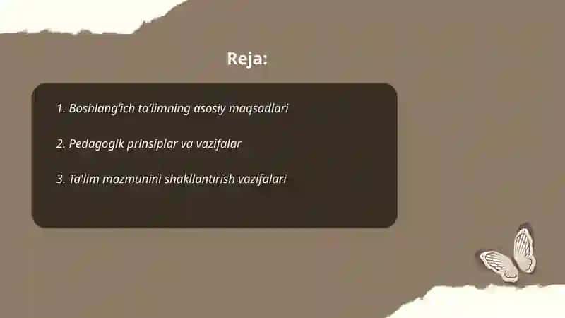 Boshlangʻich taʼlimning masad va vazifalari 2