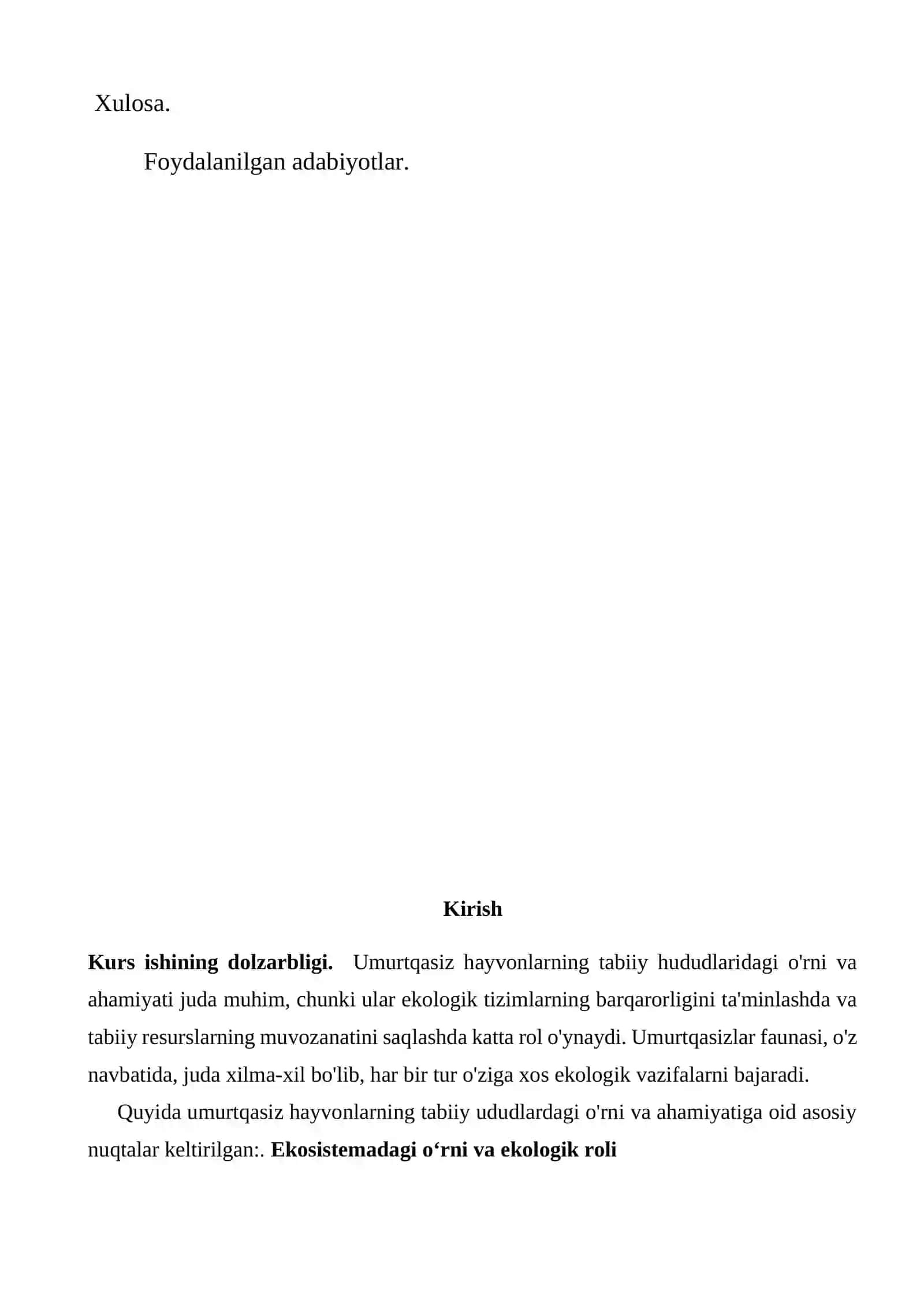 Respublikamiz tabiiy hududlarida tarqalgan umurtqasiz hayvonlar faunasining biologik xilma-xilligi va zoogeografiyasi 2