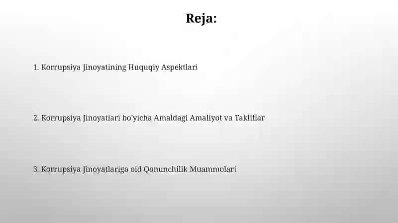 Korrupsiya Jinoyati bilan Bogliq Huquqiy Muommolar 2