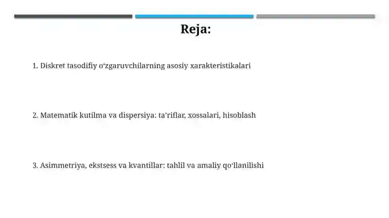 Diskrettasodifiymiqdorningsonlixarasteristikalari 2