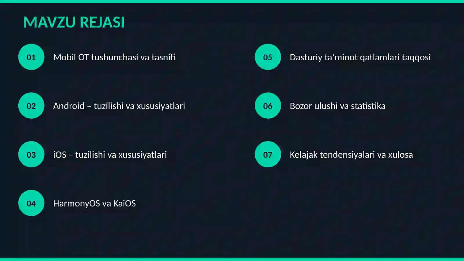Mobil Operatsion Tizimlarning Dasturiy Ta'minoti 2