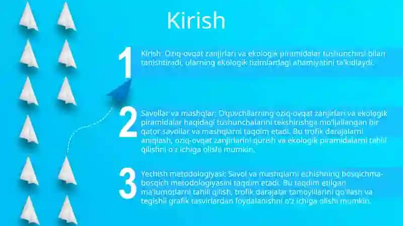 Oziq Zanjiri Va Ekologik Piramida Qoidasiga Oid Masala Va Mashqlar Tuzish Hamda Yechish Metodikasi 2