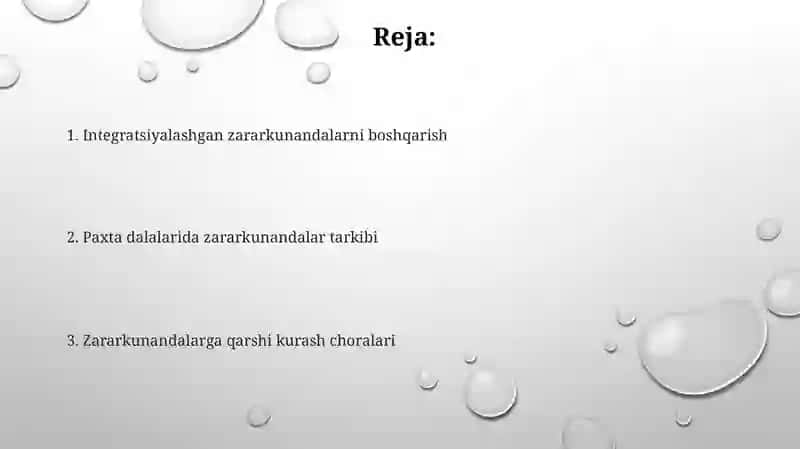Zararkunandalarning tur tarkibi va qarshu kurash choralari 2
